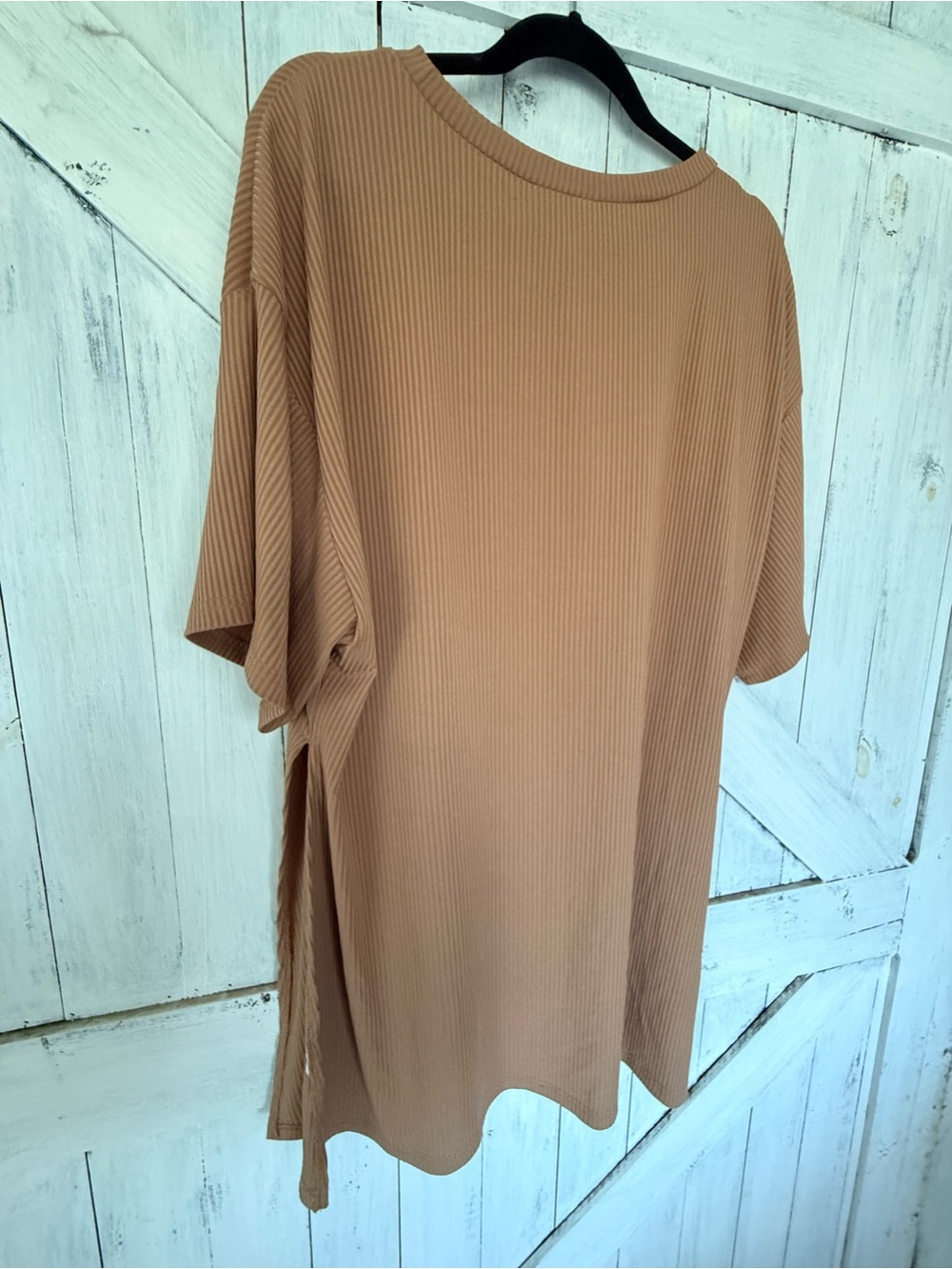 Relaxed Ribbed Tee - Camel - Picture 3 of 3